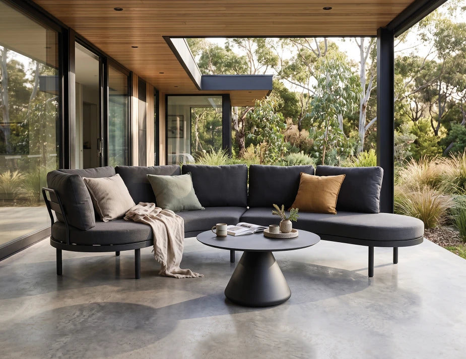 Aluna Sofa Right End Open - Charcoal - Outdoor