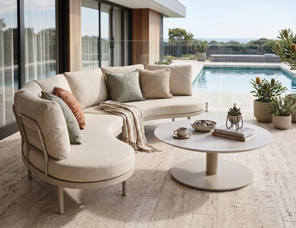 Aluna Sofa Left End Open - Latte - Outdoor