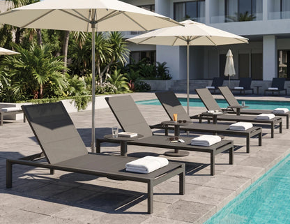 Alvor Sun Lounge - Charcoal - Black Mesh