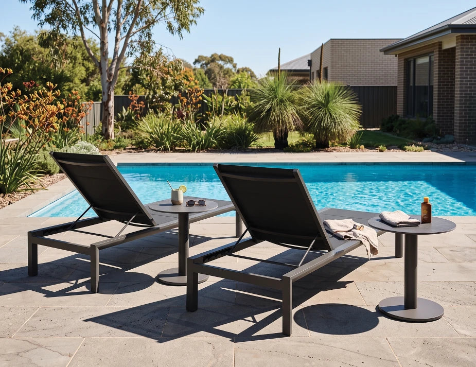 Loma Side Table Charcoal - Outdoor - Basalt Ceramic Top