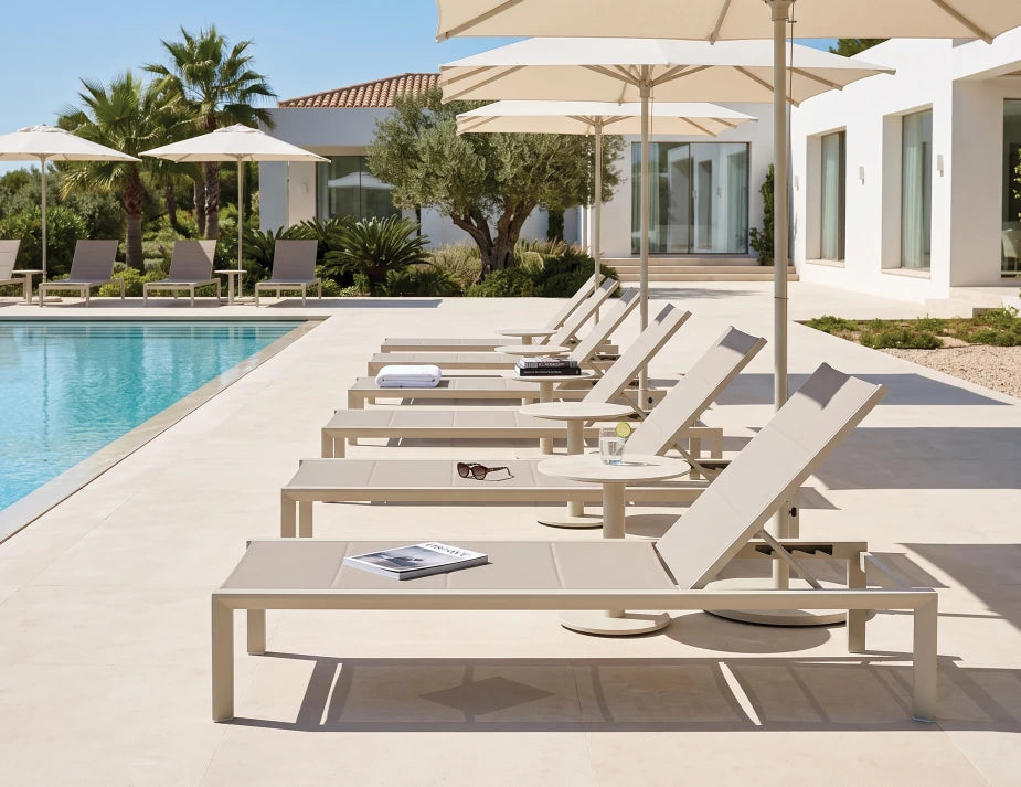 Loma Side Table Latte - Outdoor - Dune Ceramic Top