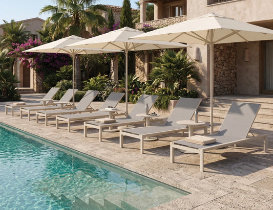 Alvor Sun Lounge - Latte - Biscuit Mesh