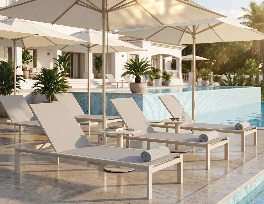 Loma Side Table Latte - Outdoor - Dune Ceramic Top