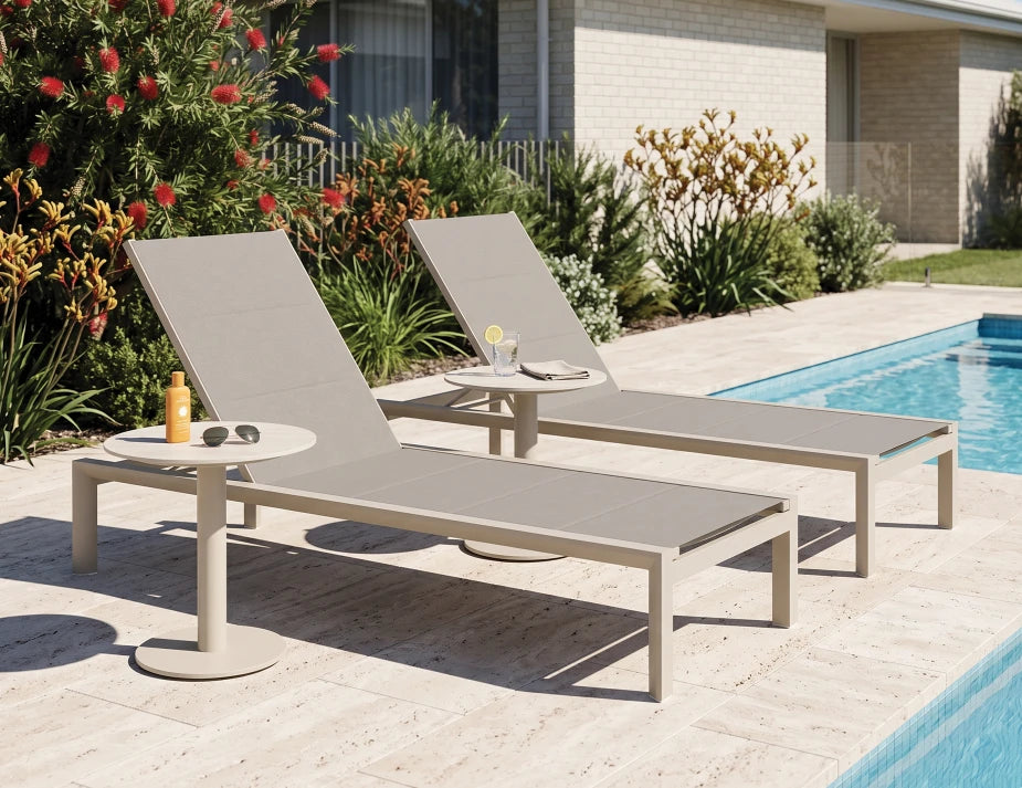 Loma Side Table Latte - Outdoor - Dune Ceramic Top