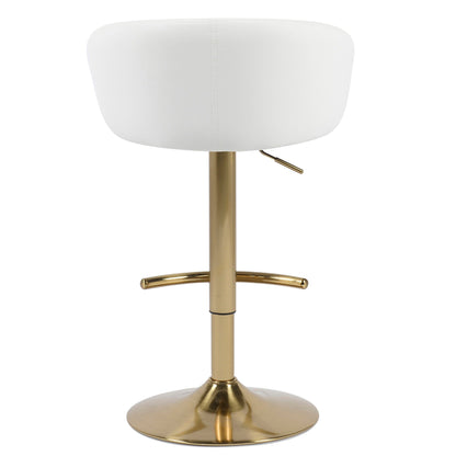 Ambrose White Faux Leather Swivel Gas Lift Bar Stool