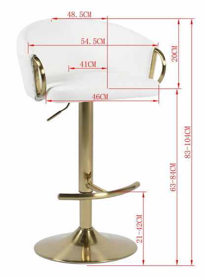Ambrose White Faux Leather Swivel Gas Lift Bar Stool