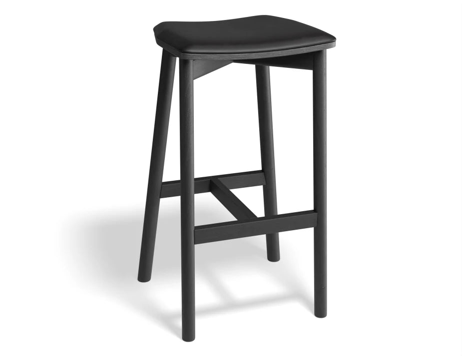 Andi Backless Bar Stool - Black - Upholstered