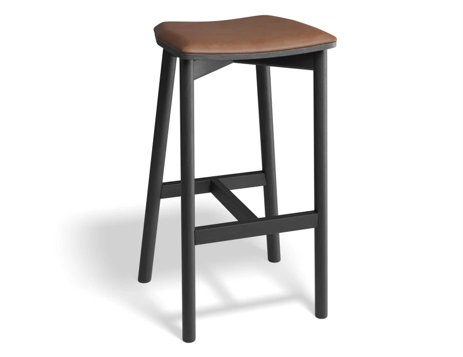 Andi Backless Bar Stool - Black - Upholstered
