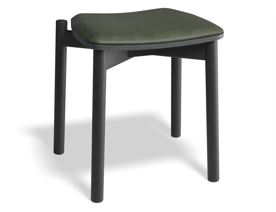 Andi Low Stool - Black - Upholstered