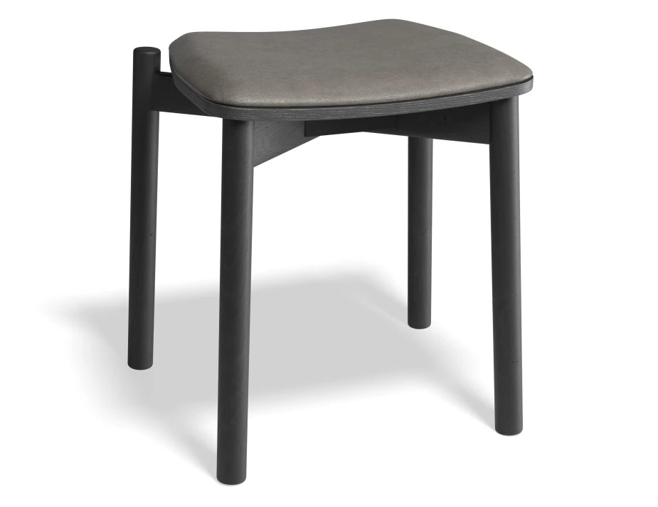 Andi Low Stool - Black - Upholstered