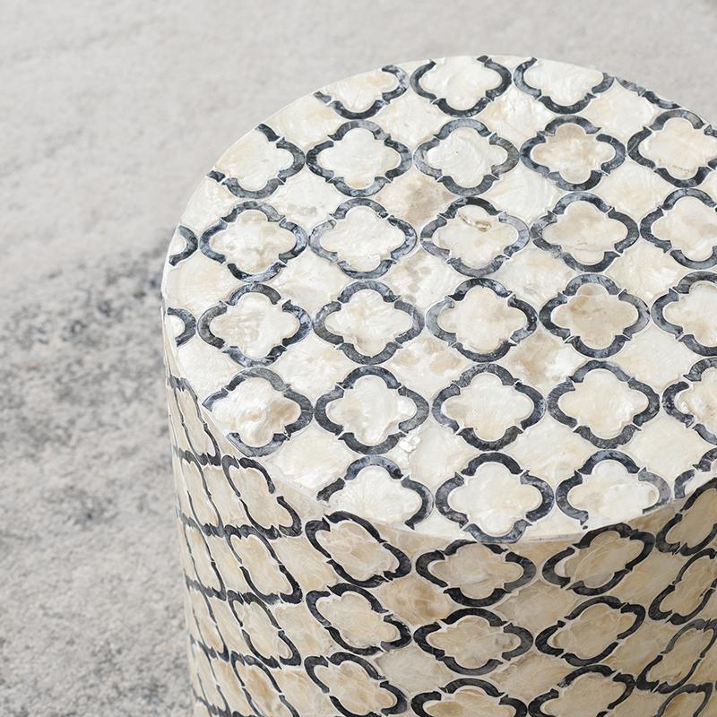 Anouk Natural Sea Shell Round Stool 40cm