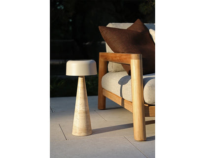 Aura Large Solar Lamp - Outdoor - Latte - Travertine