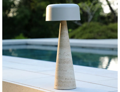 Aura Large Solar Lamp - Outdoor - Latte - Travertine