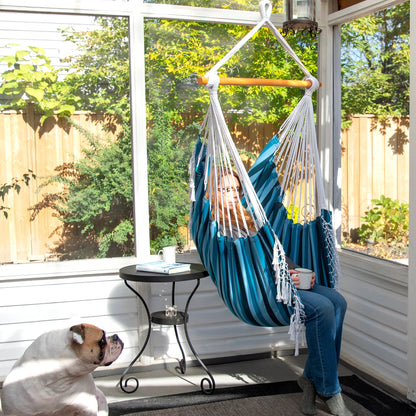 Vivere Brazilian Hammock Chair - Blue Lagoon