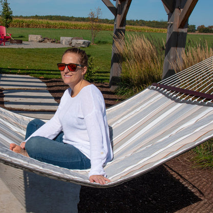 Vivere Sunbrella Quilted Spreader Bar Hammock (Double) - Dove