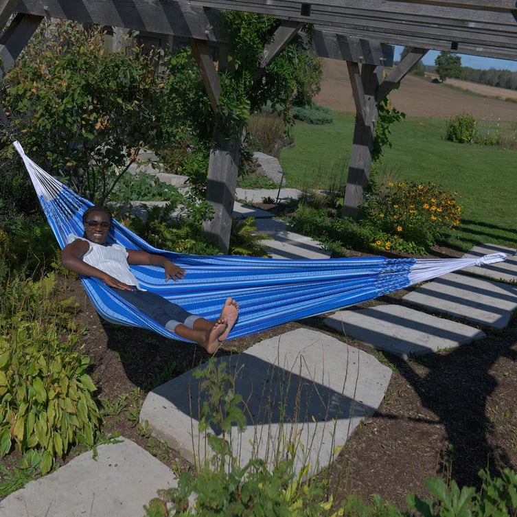 Vivere Latin Double Cotton Hammock - Azul