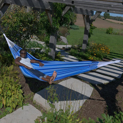 Vivere Latin Double Cotton Hammock - Azul