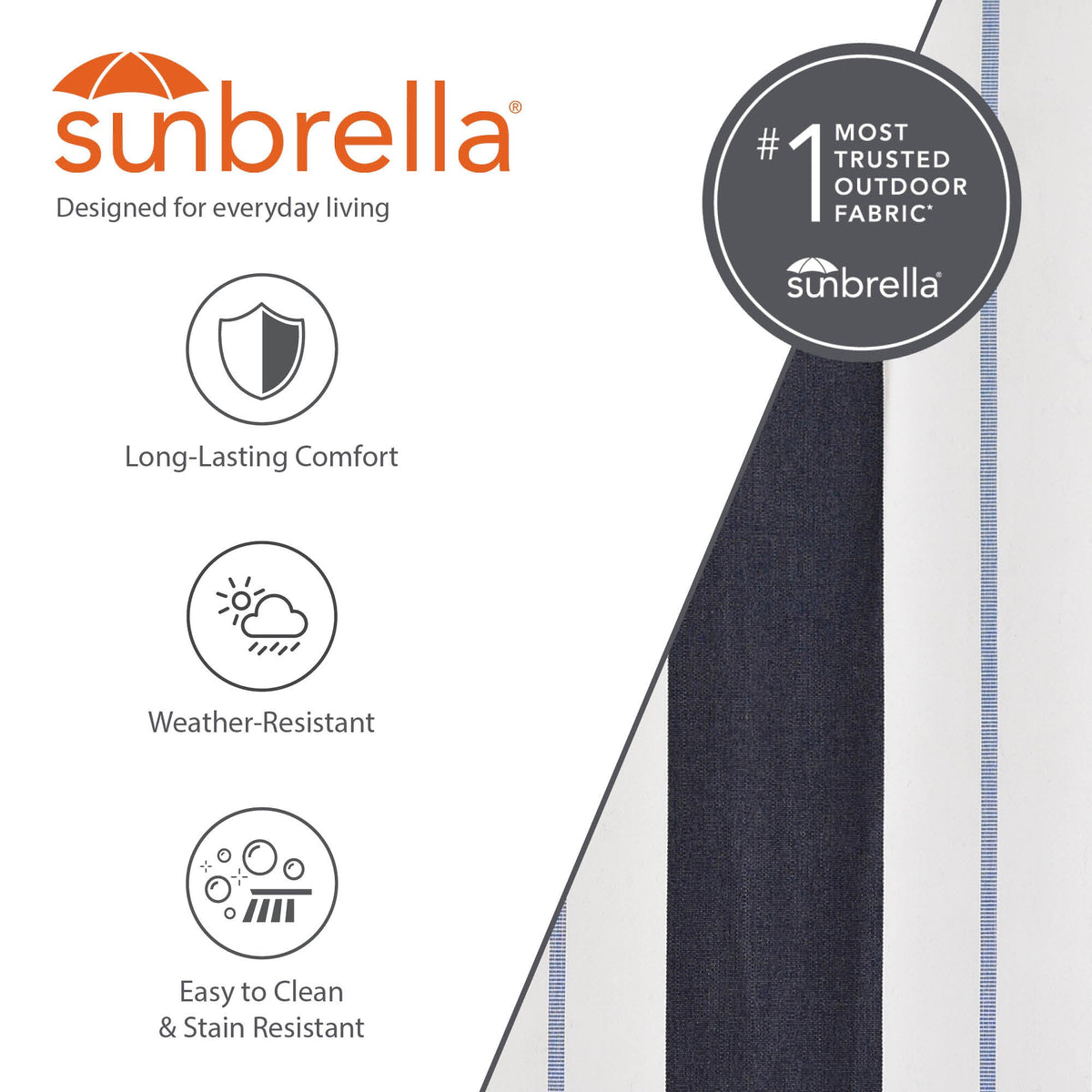 Vivere Sunbrella Quilted Spreader Bar Hammock (Double) - Harbor