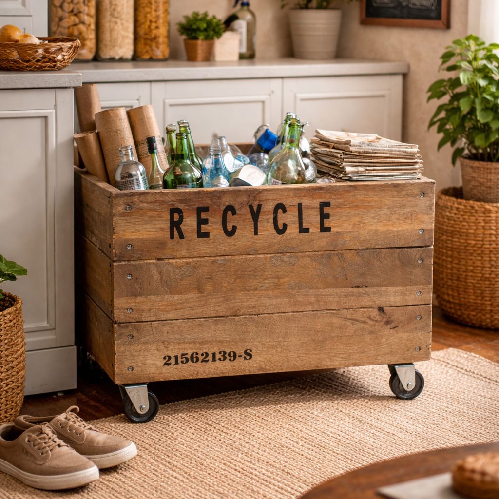 Barrow Mango Wood and Iron Basket on Wheels 45cm