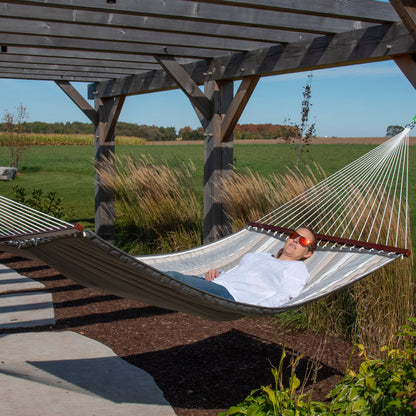 Vivere Sunbrella Quilted Spreader Bar Hammock (Double) - Dove