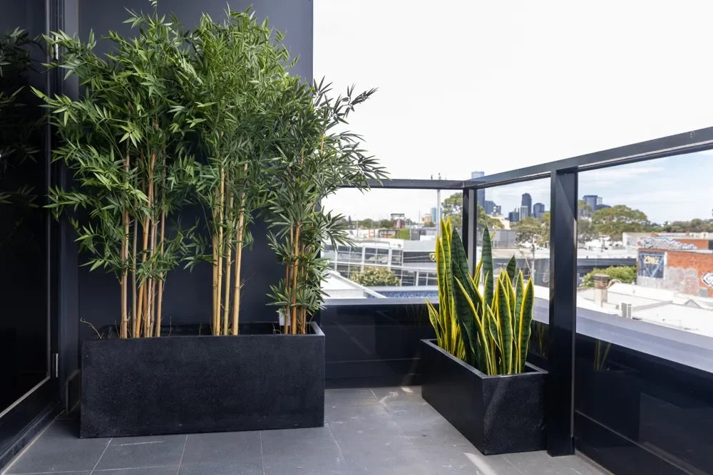 Luxury Black Terrazzo Concrete Planter Set of 3 - Image 2