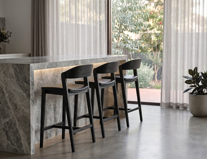 Grayson Bar Stool - Black - Upholstered