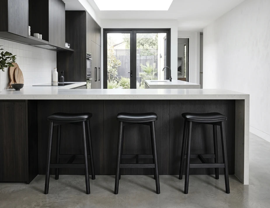 Andi Backless Bar Stool - Black - Upholstered
