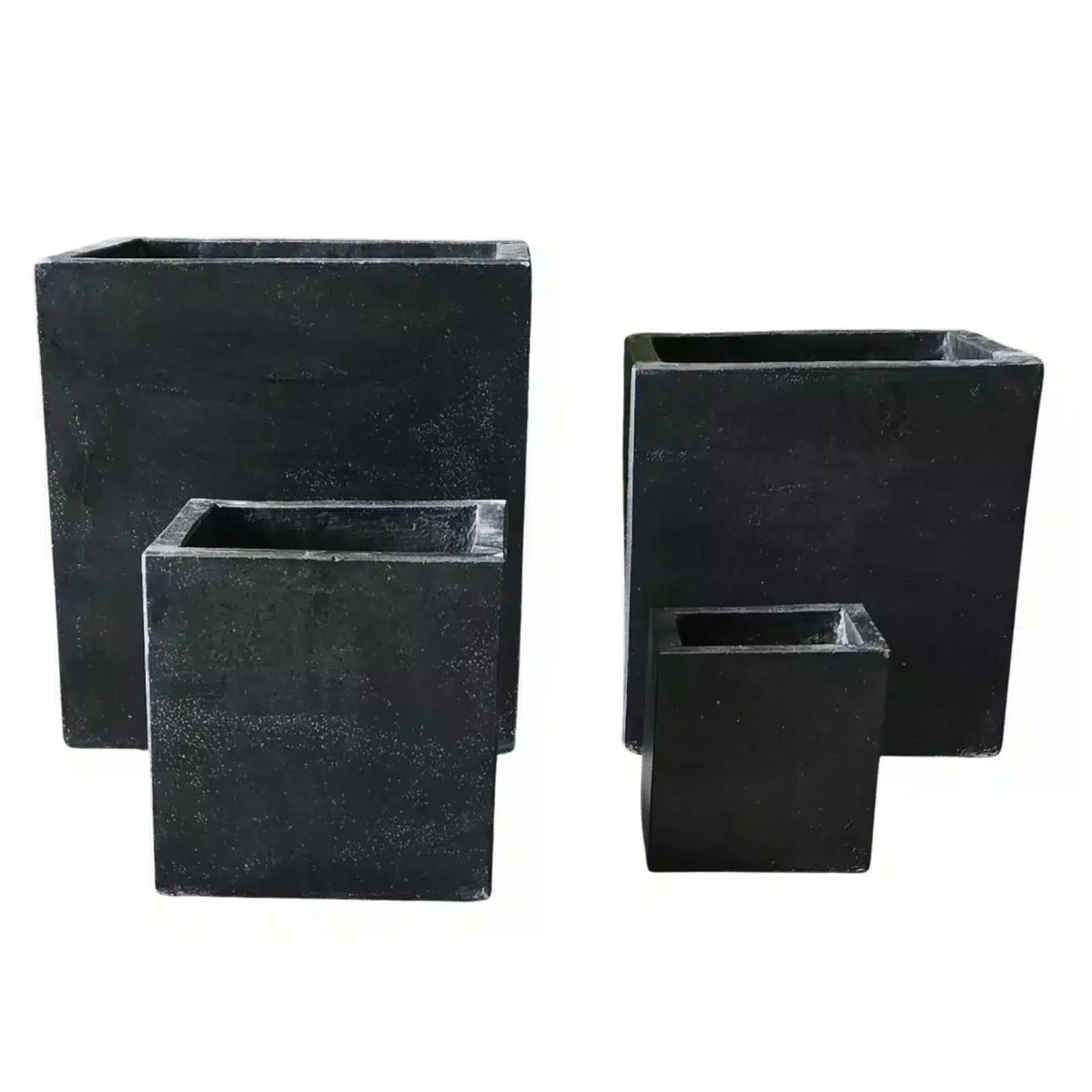 Modern Black Terrazzo Square Planters (Set of 4) Bulk Set Savings - Image 2