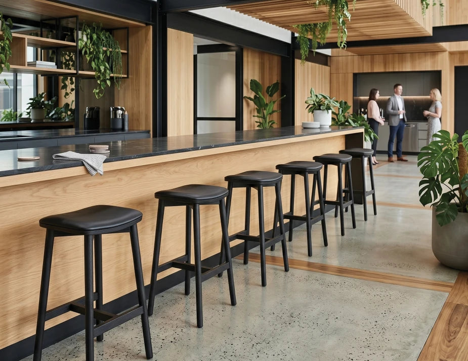 Andi Backless Bar Stool - Black - Upholstered