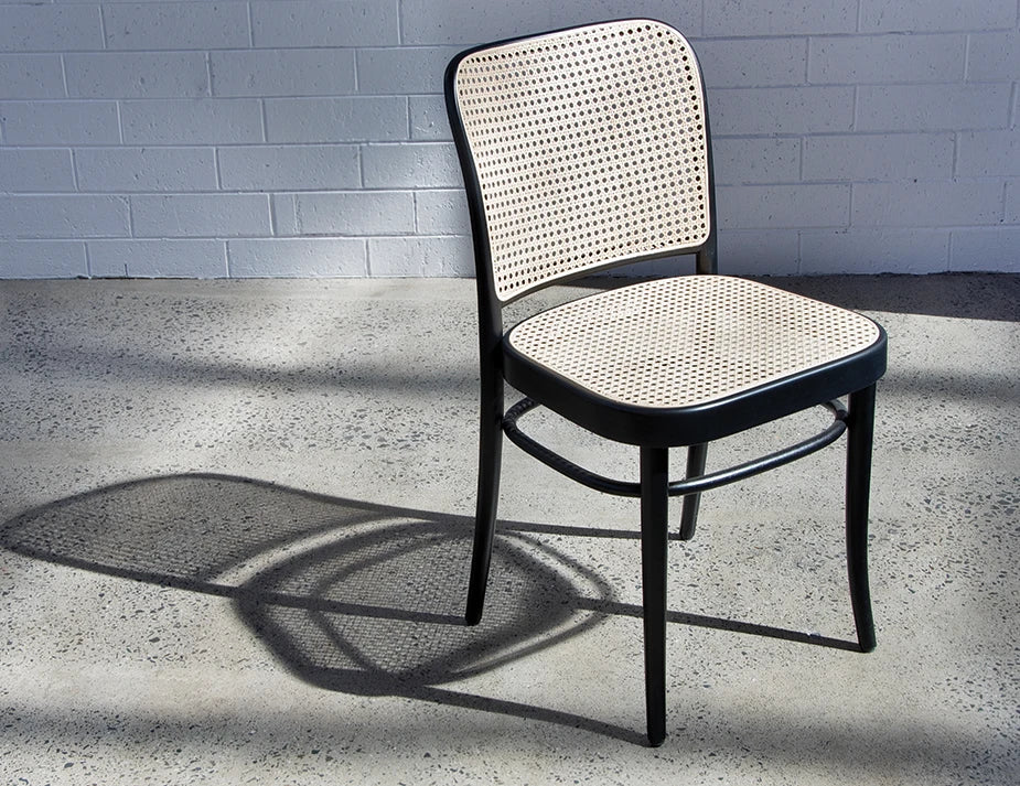 811 Hoffmann Chair - Black Stain - Cane Seat - Cane Backrest - by TON