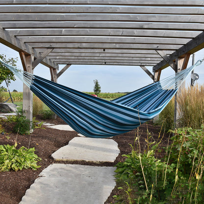 Vivere Brazilian Style Cotton Hammock - Blue Lagoon