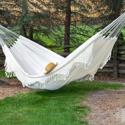 Vivere Deluxe Brazilian Style Cotton Hammock (Double) - Natural