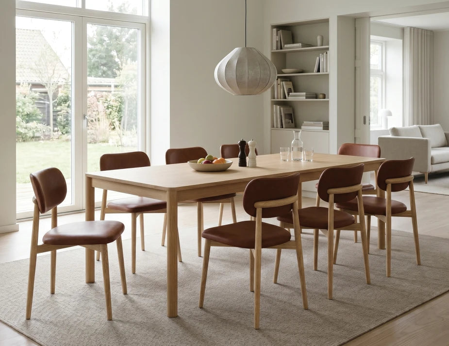 Oskar Dining Chair - Natural - Retro Brandy PU