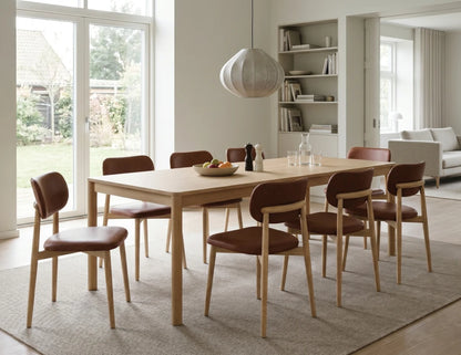 Oskar Dining Chair - Natural - Retro Brandy PU