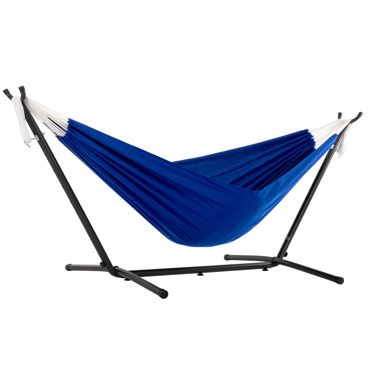 Vivere Double Polyester Hammock with Stand (280cm) - Royal Blue