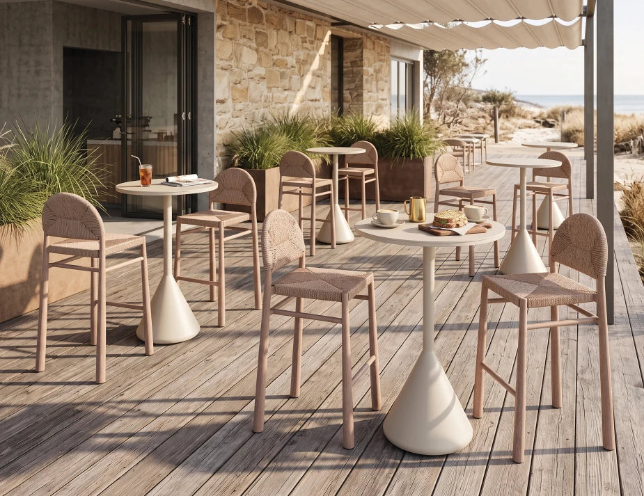 Kora High Bar Table - Outdoor - Latte - Dune Ceramic Top