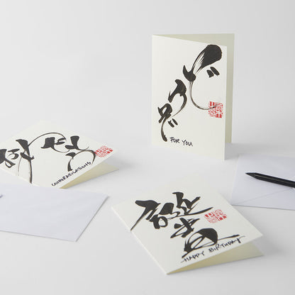 Card Chiyogami Blossom & Gold Handmade Greeting - Image 3