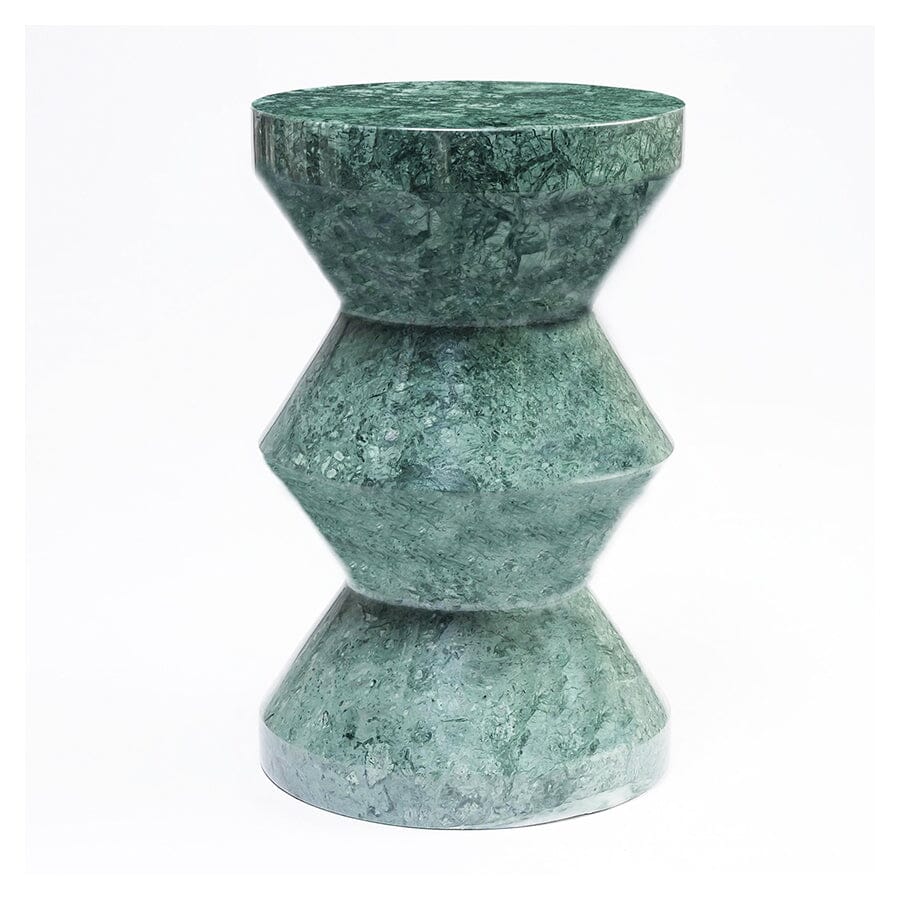 Caspian Green Marble Cylinder Side Table 28cm