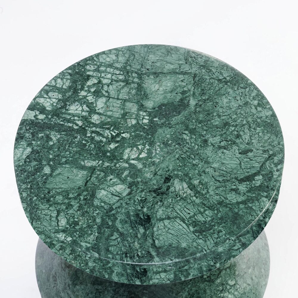 Caspian Green Marble Cylinder Side Table 28cm
