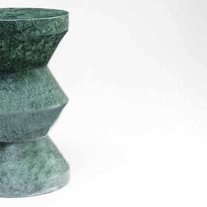 Caspian Green Marble Cylinder Side Table 28cm