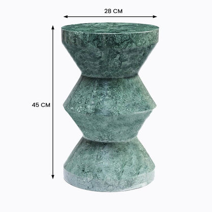 Caspian Green Marble Cylinder Side Table 28cm
