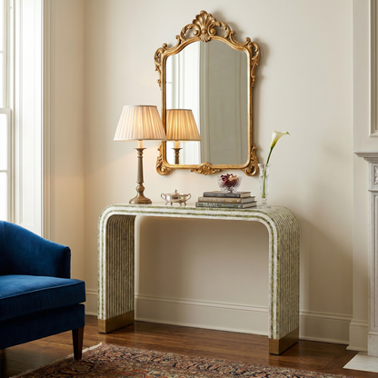 Celestine Mother of Pearl Inlay Arched Console Table 116cm
