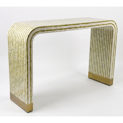 Celestine Mother of Pearl Inlay Arched Console Table 116cm