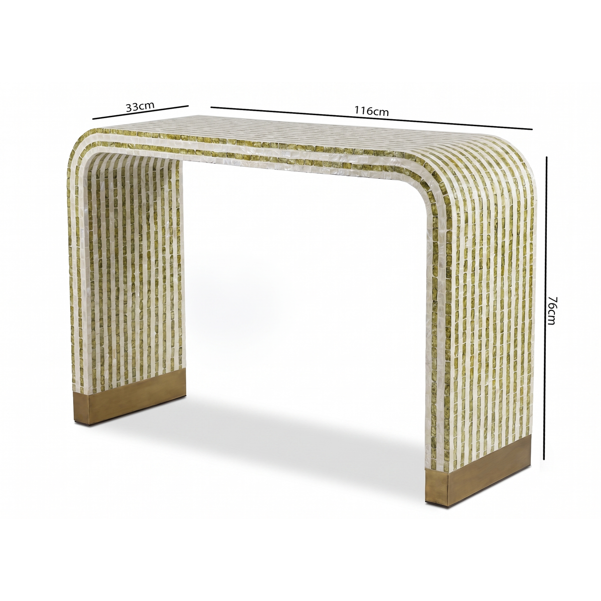 Celestine Mother of Pearl Inlay Arched Console Table 116cm