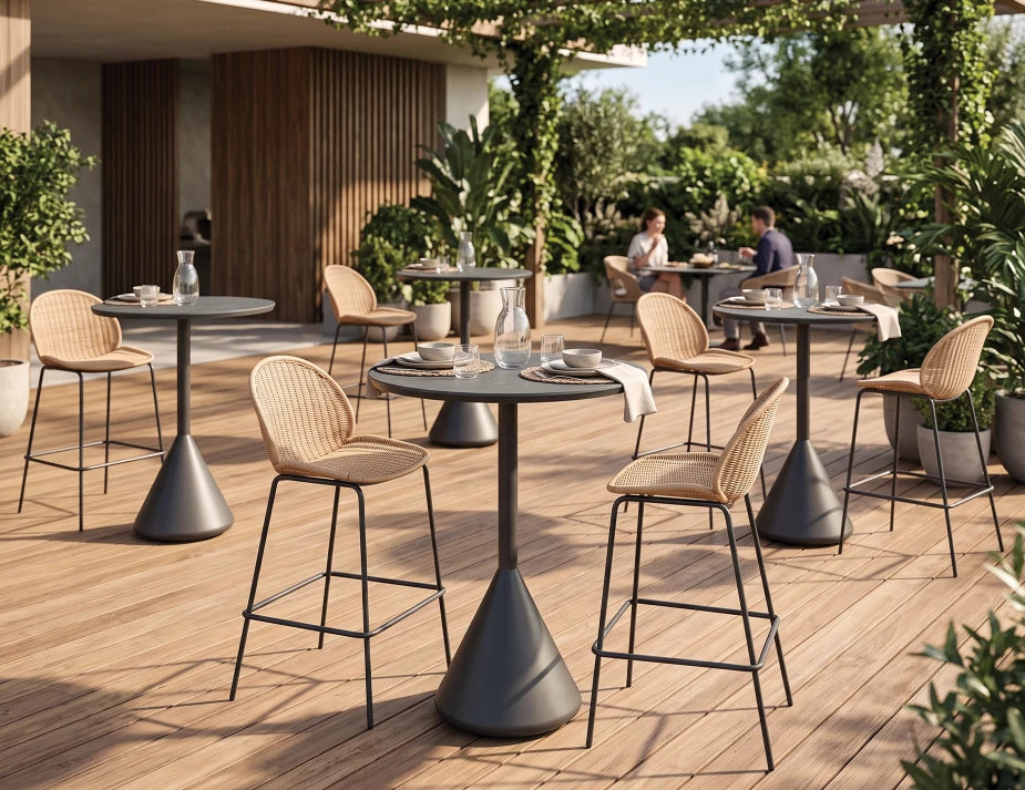 Kora High Bar Table - Outdoor - Charcoal - Basalt Ceramic Top