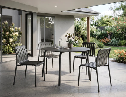 Roku Round Dining Table 120cm - Outdoor - Charcoal