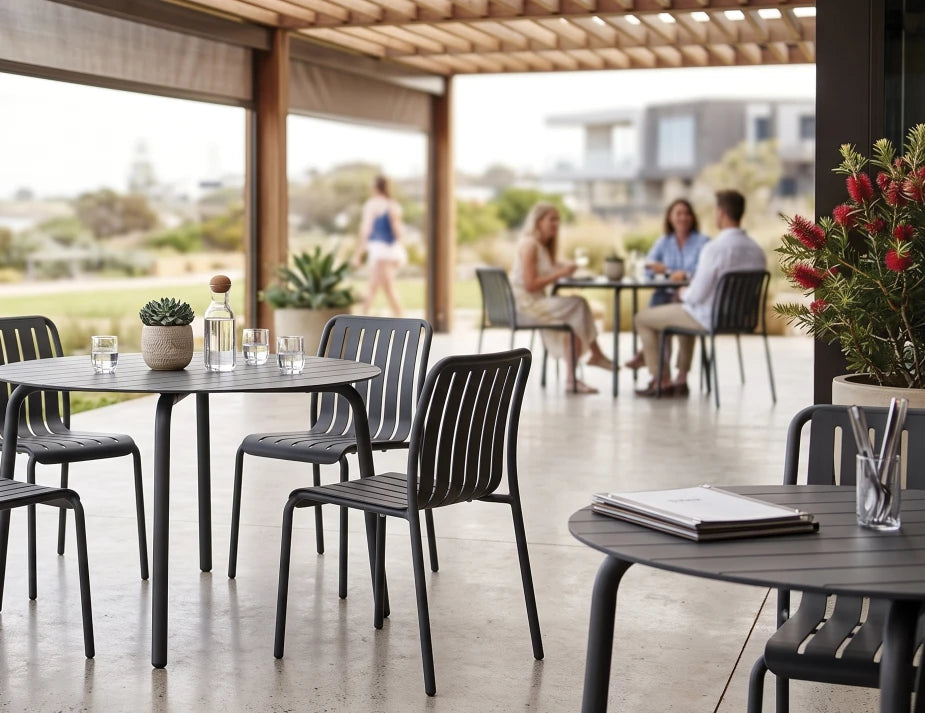Roku Round Dining Table 120cm - Outdoor - Charcoal