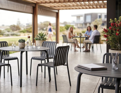 Roku Round Dining Table 120cm - Outdoor - Charcoal