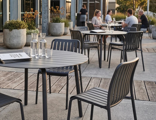 Roku Round Dining Table 120cm - Outdoor - Charcoal