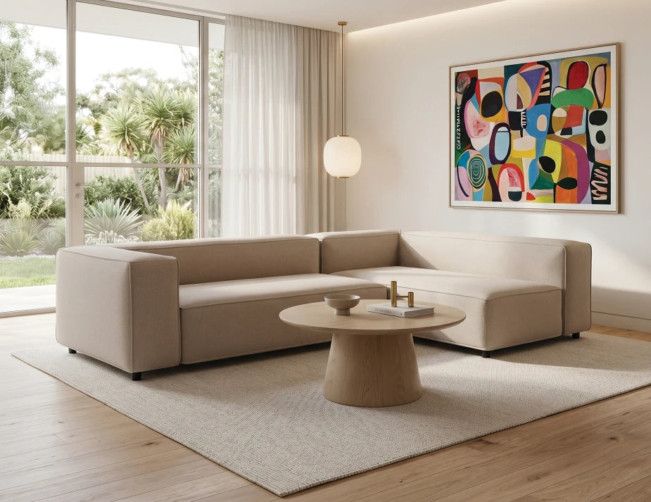 Nolia Modular Sofa - 3 Seater with Chaise - Beige